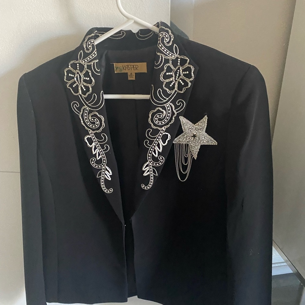 Hand-painted black short blazer - Picture 2 of 2
